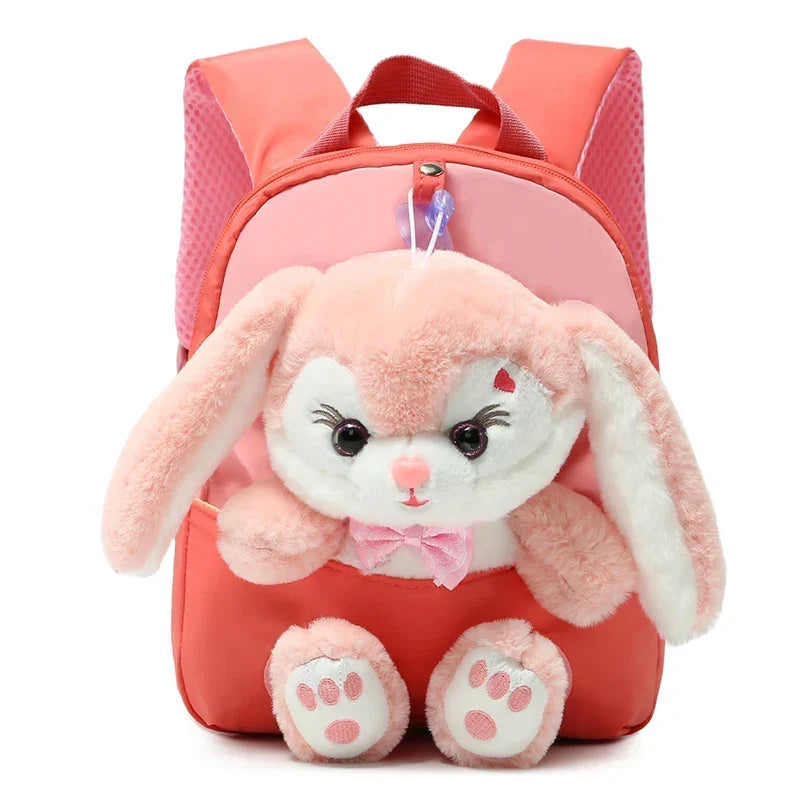 Mochi | Mochila infantil con conejo de peluche y cremallera