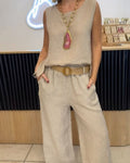 Sienna | Women's 2 Piece Set Sleeveless Top Wide Leg Pants