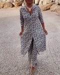 Serena | Women's Printed Two-Piece Set Blouse and Pants
