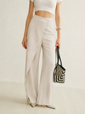Luna | Women's High Waist Wide Leg Trousers Asymmetric Wrap Pants