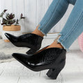 Luz™ | Women's Textured Ankle Boots with Curved Cut and Mid Block Heel