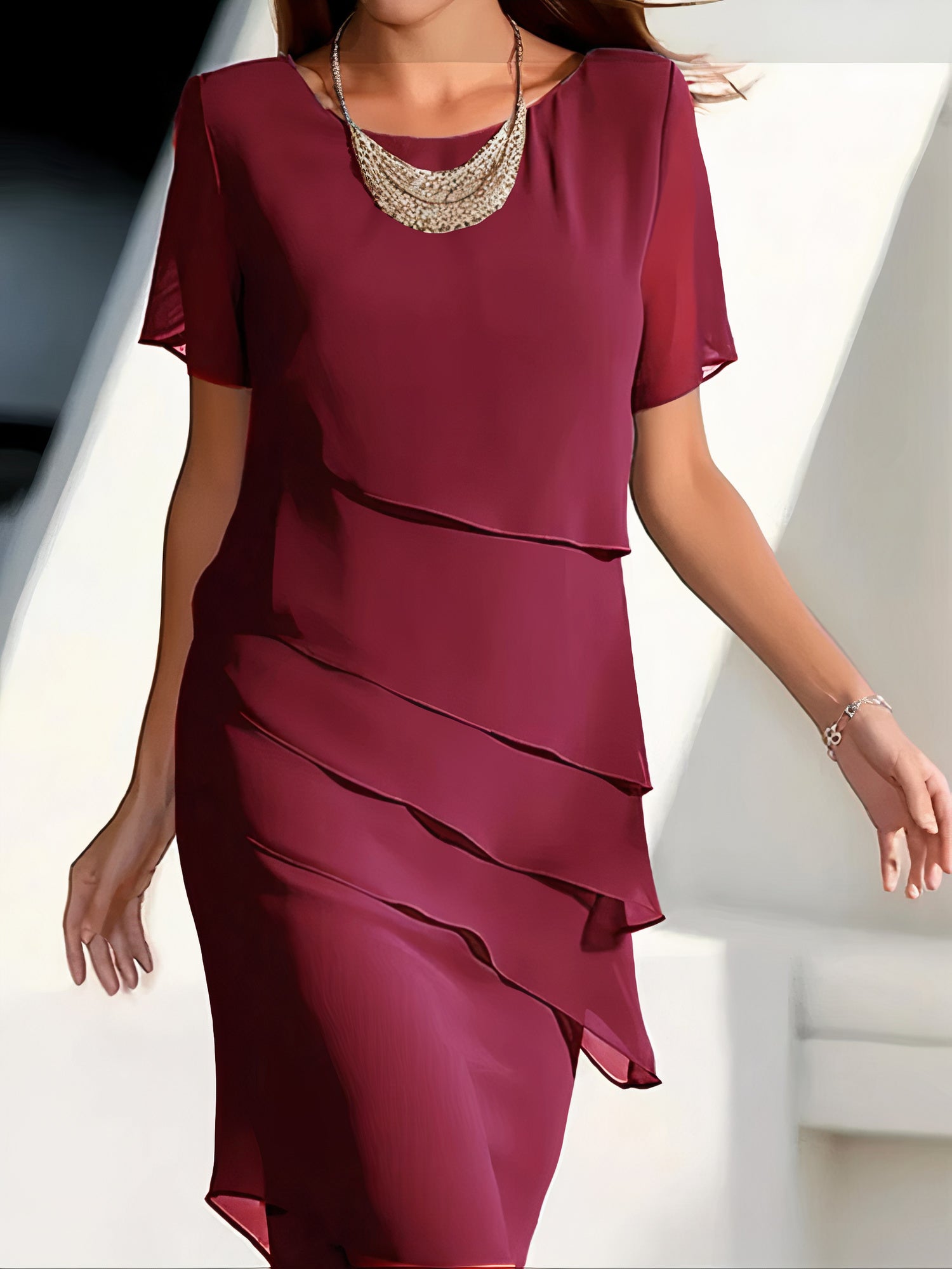 Arya - Tiered Chiffon Dress