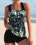 Ophelia | Women's Printed Tankini Swimsuit with Shorts