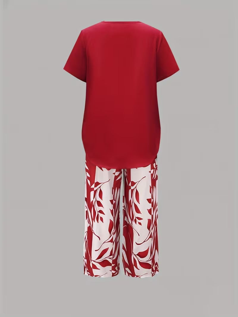 Primrose | Women's Leaf Print Two Piece Set